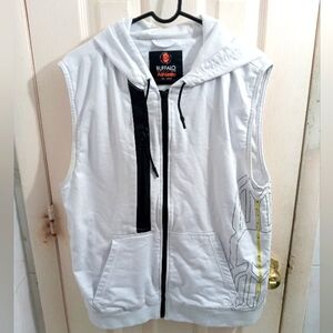 Buffalo Athletics White Sleeveless Hoodie Size XL